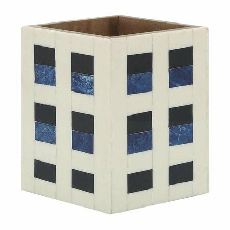 SAGEBROOK HOME 3 x 4 in. Resin Squares Pencil Cup, Multi Color 16648-01